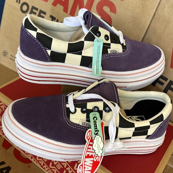 Vans COMFYCUSH ERA Suede/Canvas PurpleV/Classic White sneakers - platforms WMNS - Picture 11 of 16